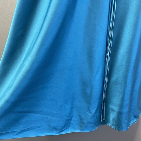 ALEXIS Lune Gown Womens Large L Blue Sleeveless Cutout A-Line Maxi Satin - Picture 14 of 14